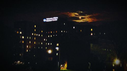 Illuminated street light at night