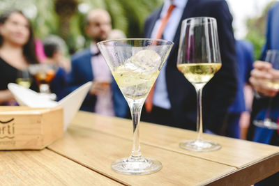 Drinking glasses on table