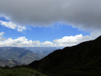 Scenic view of mountains against sky