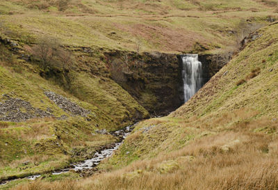 Scenic view of waterfall