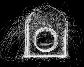 Close-up of light trails at night