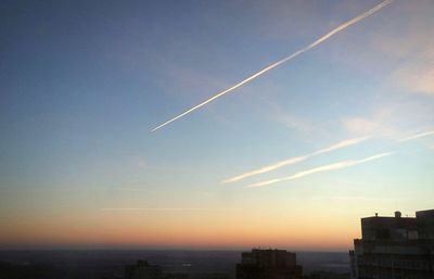 View of cityscape at sunset