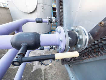 High angle view of pipes