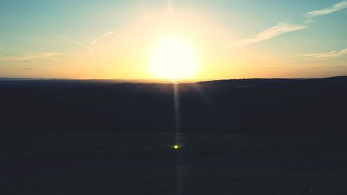 Scenic view of sunset over sea