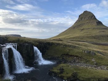 Scenic view of mountains against sky