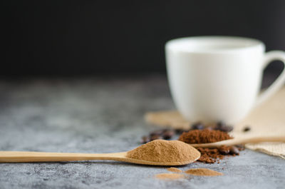 Close-up of coffee on table