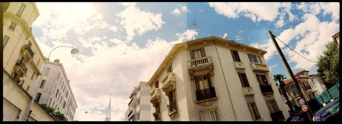 Low angle view of buildings against sky