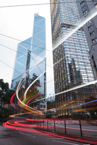 Low angle view of modern buildings against sky