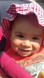 Portrait of cute girl smiling