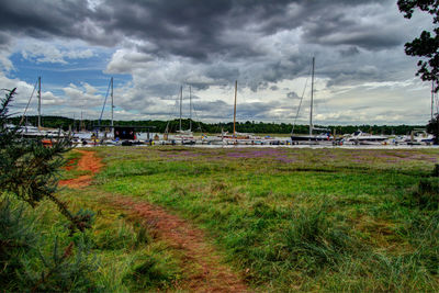 Cloudy sky above landscape