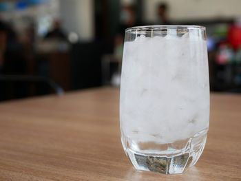 Close-up of drink in glass on table
