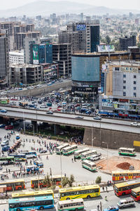 High angle view of cityscape in city