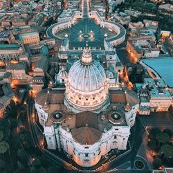 High angle view of buildings in city