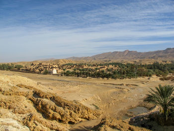 Scenic view of desert against sky