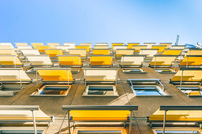 Low angle view of building against clear sky