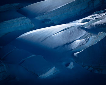 Aerial view of frozen landscape