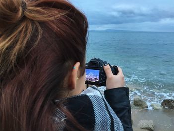 Woman looking at sea