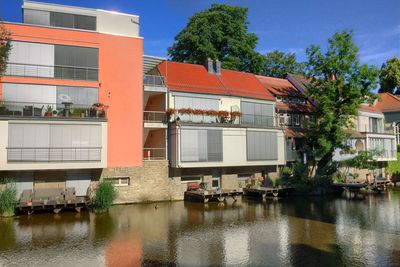 Reflection of buildings in water