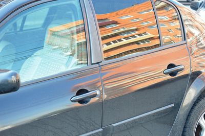 High angle view of car on street