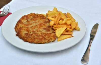 Close-up of food served in plate