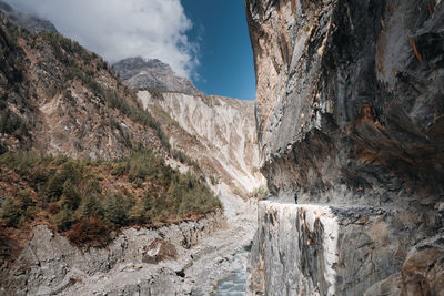 Panoramic view of rocky mountains against sky