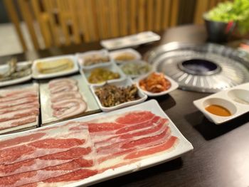 Close-up of food on table