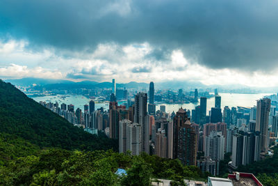 Modern buildings in city against sky