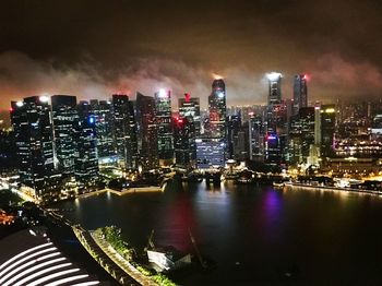 Illuminated city at night