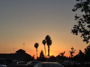 Parking lot at sunset