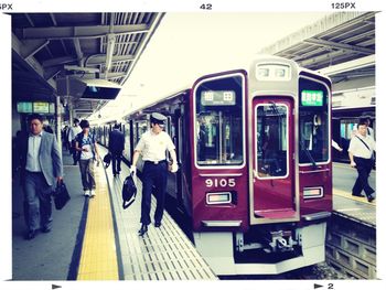 Train at railroad station platform