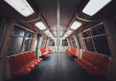 Interior of empty train