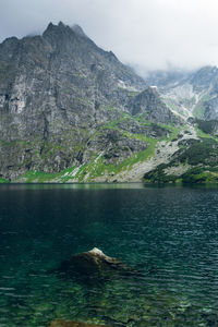 Scenic view of lake and mountains
