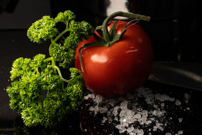 Close-up of fresh tomatoes in container