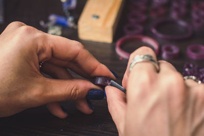 Close up ring wax carving concept photo