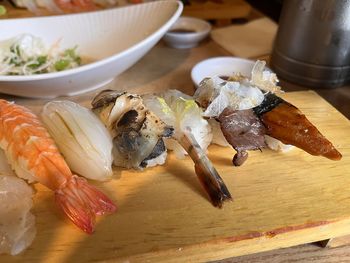 Close-up of food on table