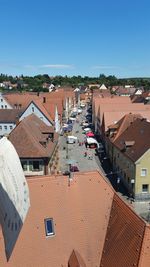 High angle view of townscape against sky