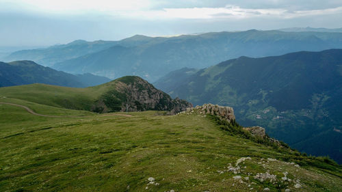Mountain landscape with green grass / turkey / trabzon