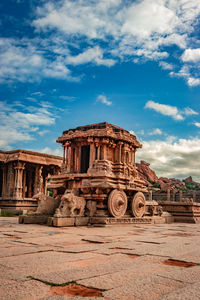 Old temple against cloudy sky