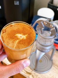 Close-up of hand holding coffee