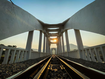 Railway bridge against sky
