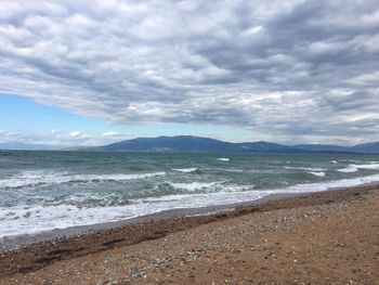 Scenic view of beach against sky