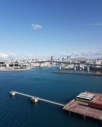 High angle view of cityscape against sky