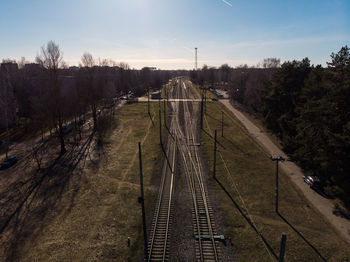 Railroad tracks against sky