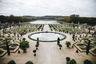 High angle view of garden