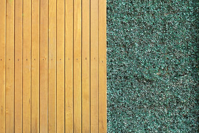 High angle view of yellow wall