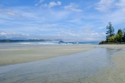 Scenic view of beach against sky