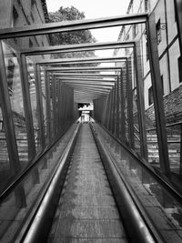 Empty covered moving walkway