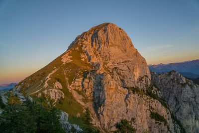 Scenic view of mountains against clear sky