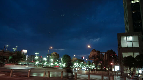 Illuminated cityscape at night