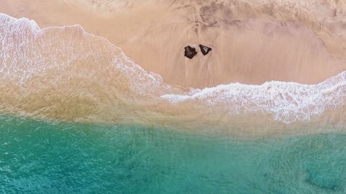 High angle view of sea waves